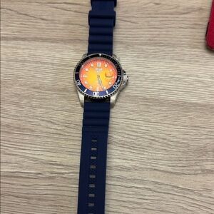 Invicta Orange Dial with Blue Strap Watch